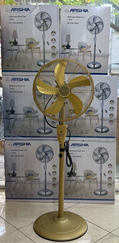 پنکه ارشیا ایستاده کد  ARSHIA-SF-155-2505C در رنگ طلایی گارانتی اصالت و ضمانت و امکان خرید به صورت حضوری و عمده
